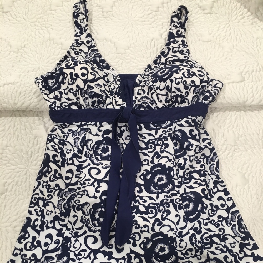 Navy and white Swimsuit dress